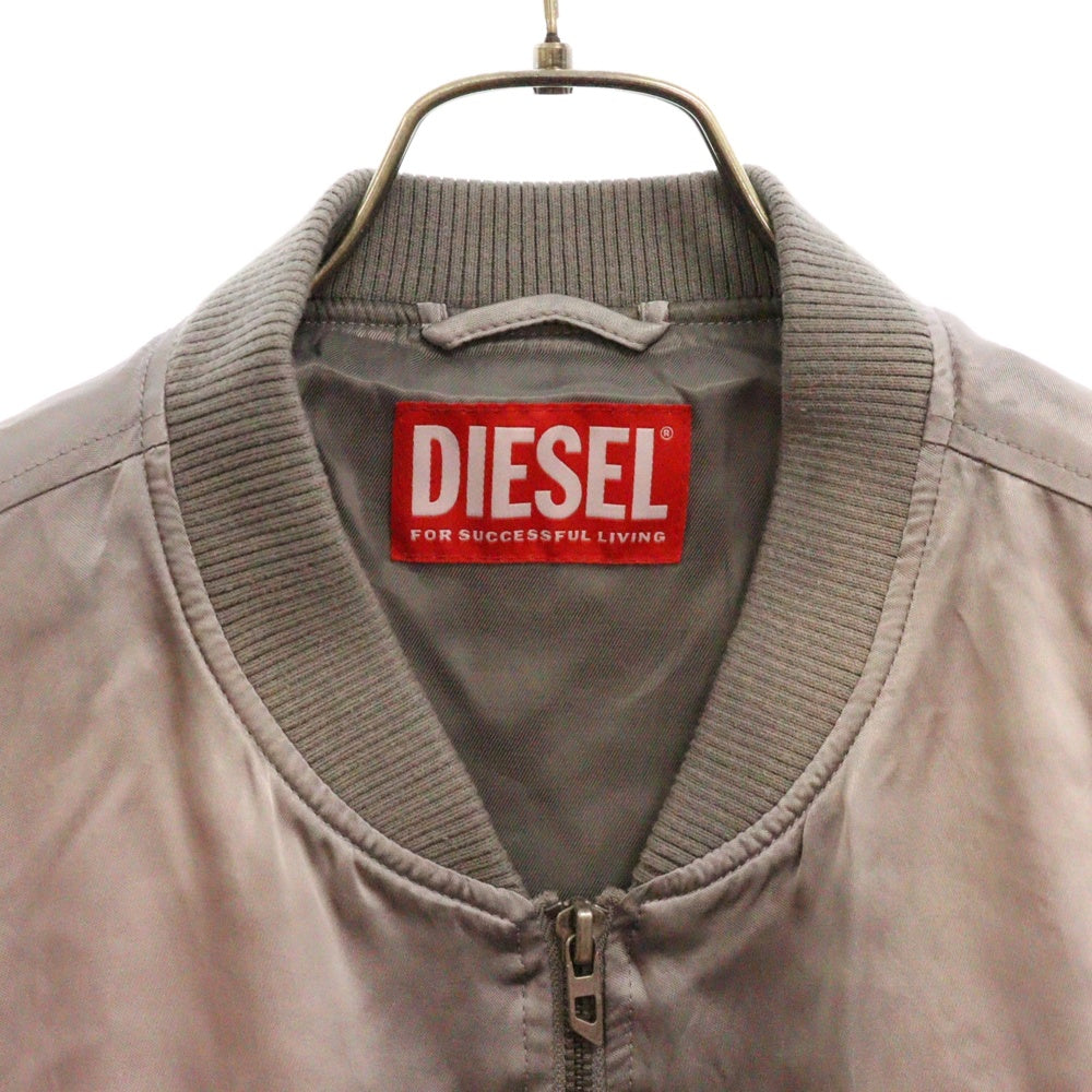 DIESEL(ディーゼル) J-MARTEX Dロゴ サテンジャケット ブルゾン シルバー