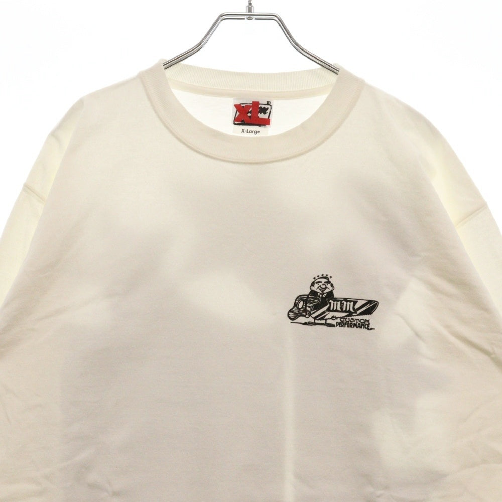 m&m(エムアンドエム) ×NUTS ART WORKS TEE ナッツ アート ワークス 別注 バックプリント クルーネック 長袖Tシャツ ホワイト