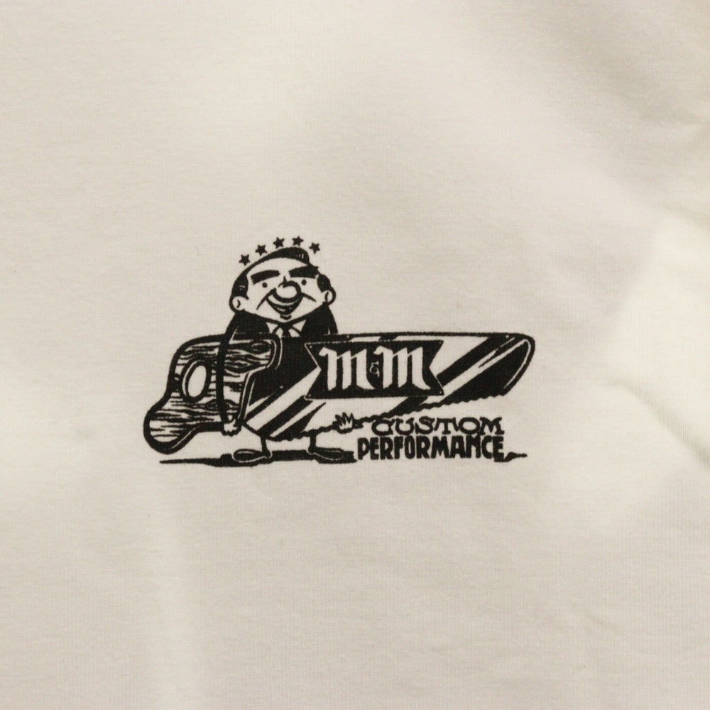 m&m(エムアンドエム) ×NUTS ART WORKS TEE ナッツ アート ワークス 別注 バックプリント クルーネック 長袖Tシャツ ホワイト