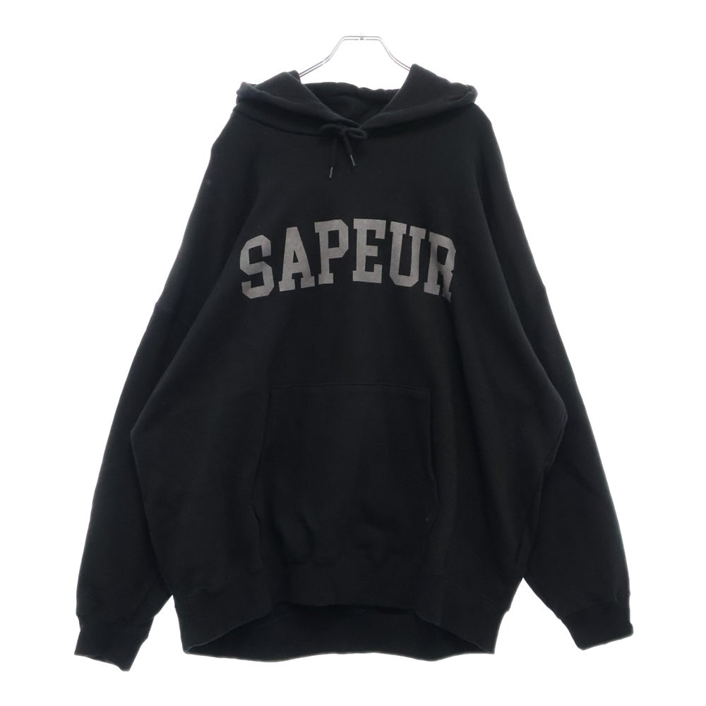 SAPEur(サプール) セメントロゴ フーディー プルオーバー パーカー ブラック