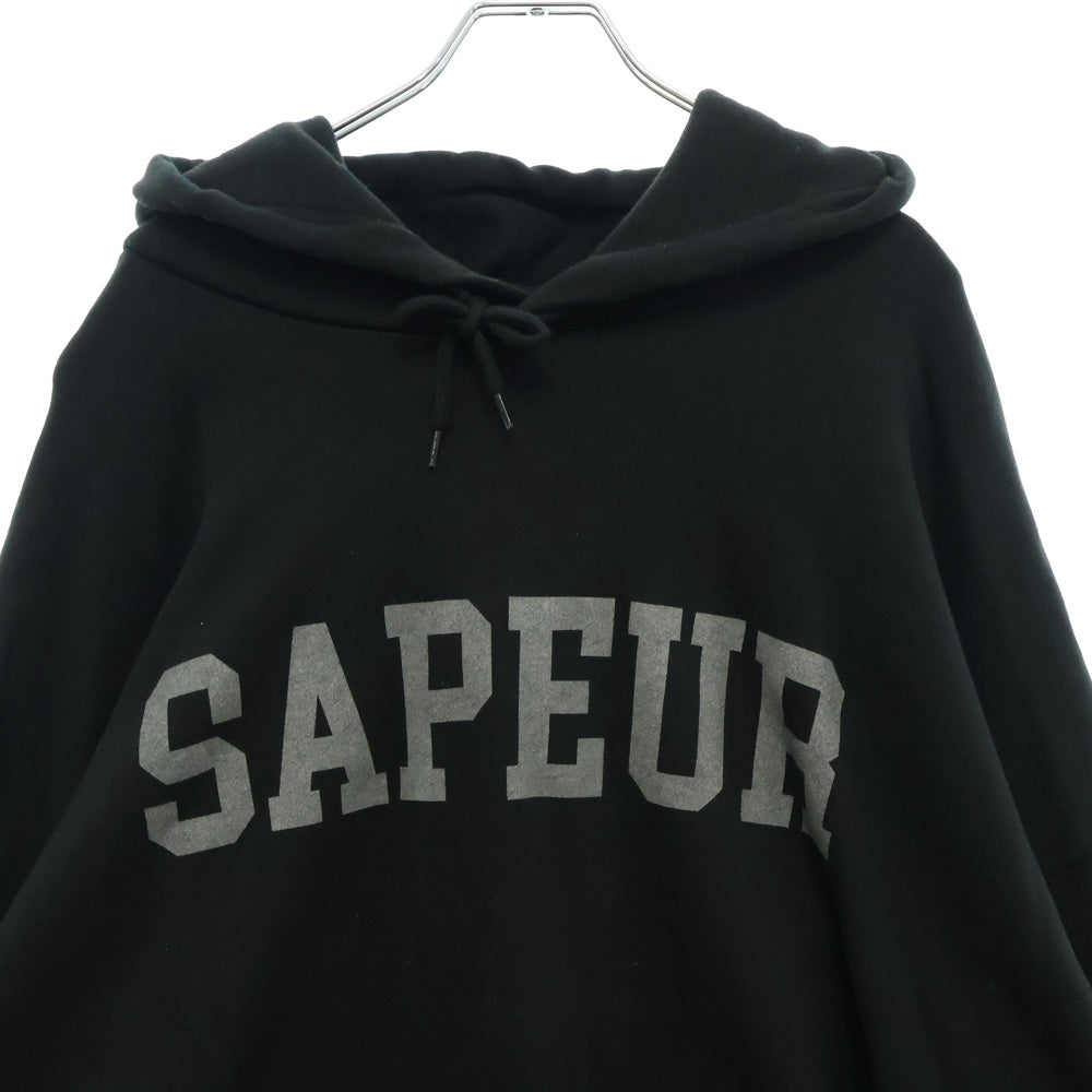 SAPEur(サプール) セメントロゴ フーディー プルオーバー パーカー ブラック
