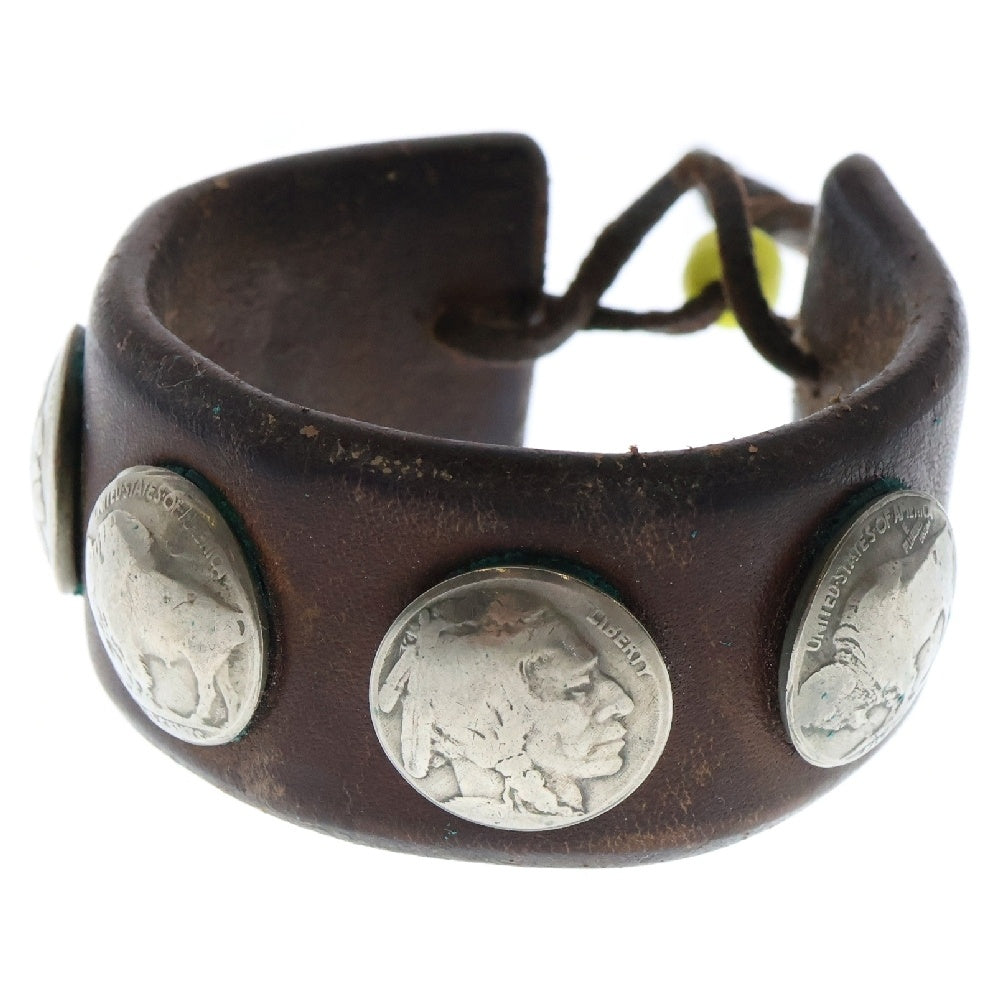 goro's(ゴローズ) 5セント コンチョ付き レザーブレスレット ブラウン