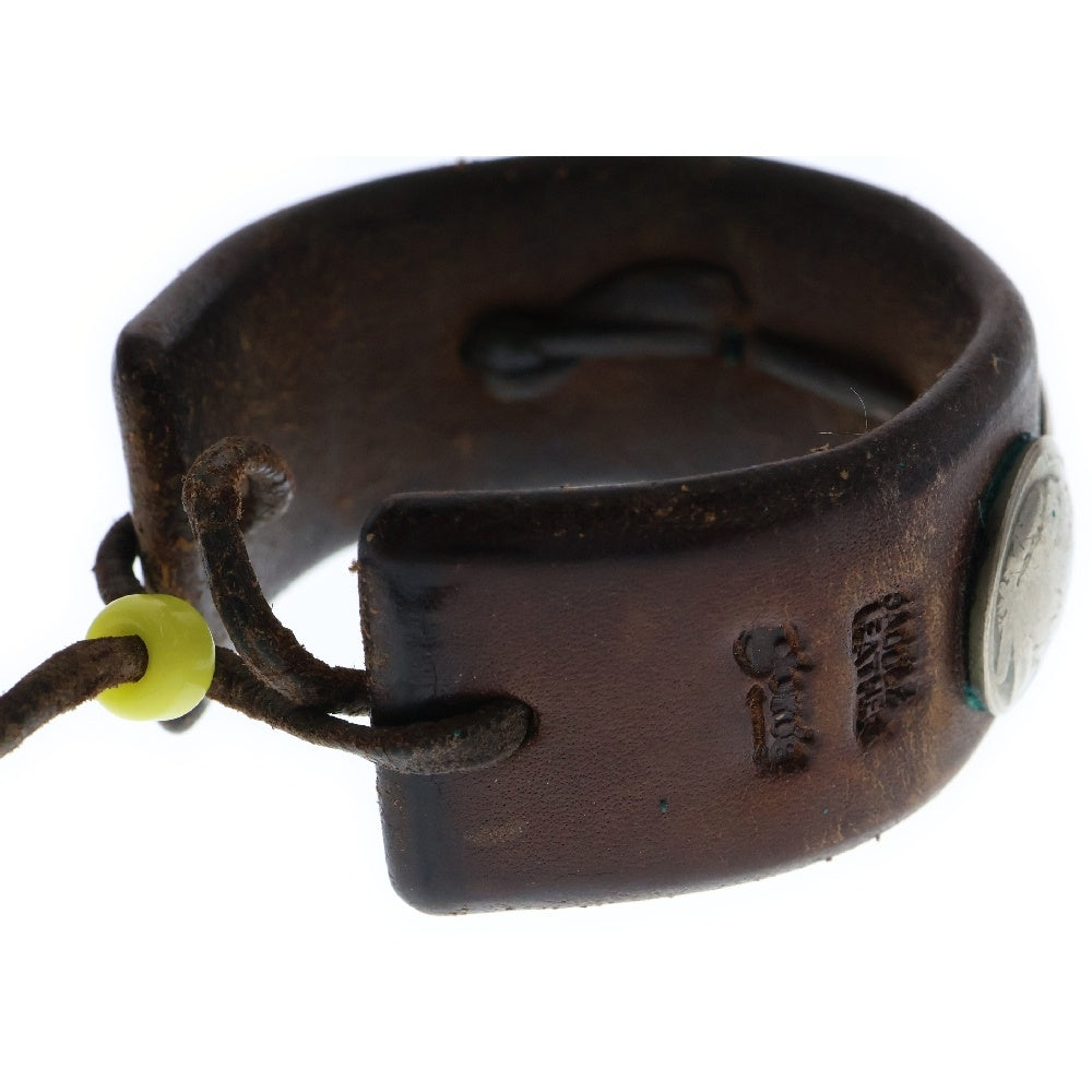 goro's(ゴローズ) 5セント コンチョ付き レザーブレスレット ブラウン