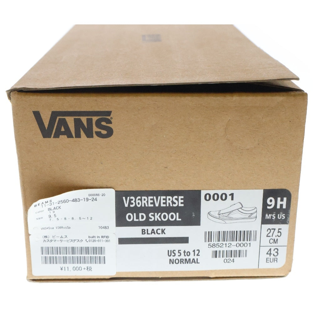 VANS(ヴァンズ) ×BEAMS×SSZ V36REVERSE OLD SKOOL ビームス V36リバース オールドスクール ローカットスニーカー ブラック/ホワイト US9.5/27.5cm 585212-0001