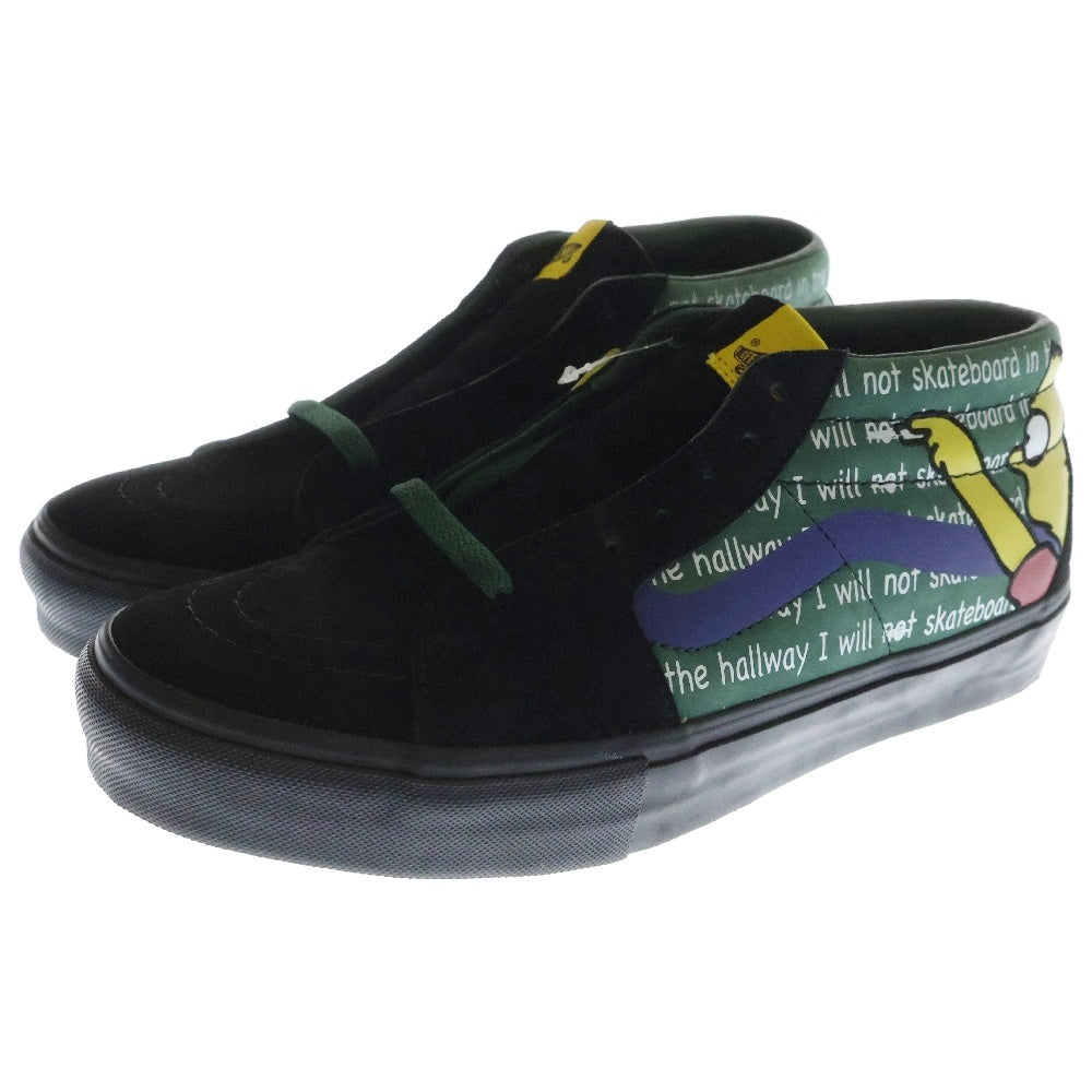 VANS(ヴァンズ) ×Simpsons ×Stash Sk8 Mid LX シンプソンズ スタッシュ スケート ミッドカットスニーカー ブラック/グリーン US10/28cm VN-0FJQYJ7/6520299