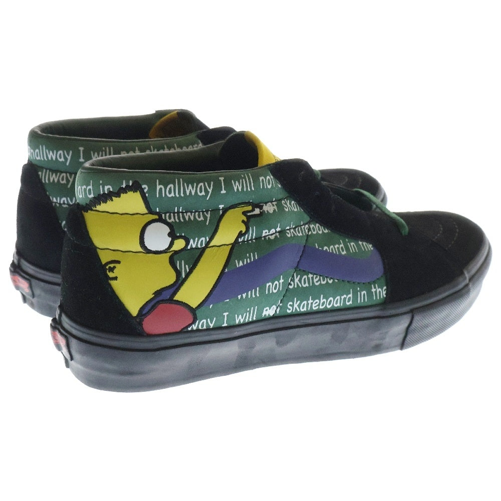 VANS(ヴァンズ) ×Simpsons ×Stash Sk8 Mid LX シンプソンズ スタッシュ スケート ミッドカットスニーカー ブラック/グリーン US10/28cm VN-0FJQYJ7/6520299