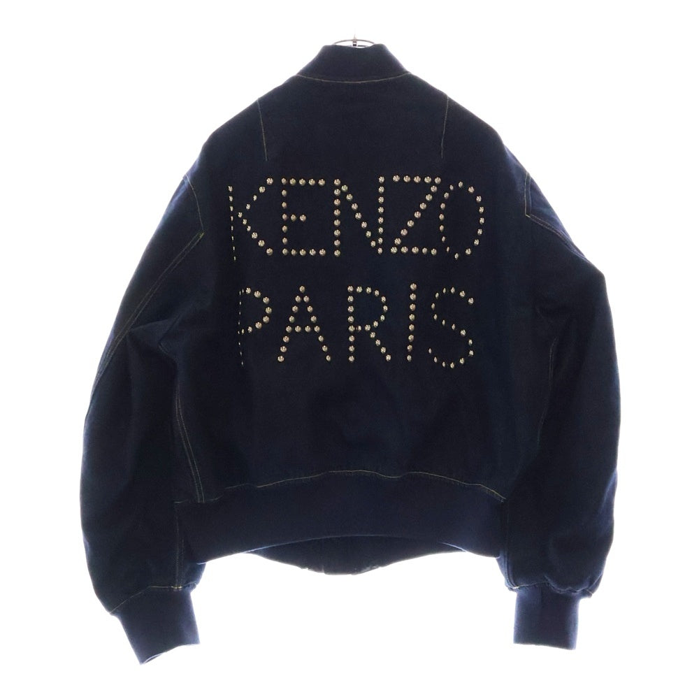 KENZO(ケンゾー) RINSE DENIM BOMBER デニムボンバージャケット ブルゾン アウター スタッズロゴ ネイビー FD65DB1016A1
