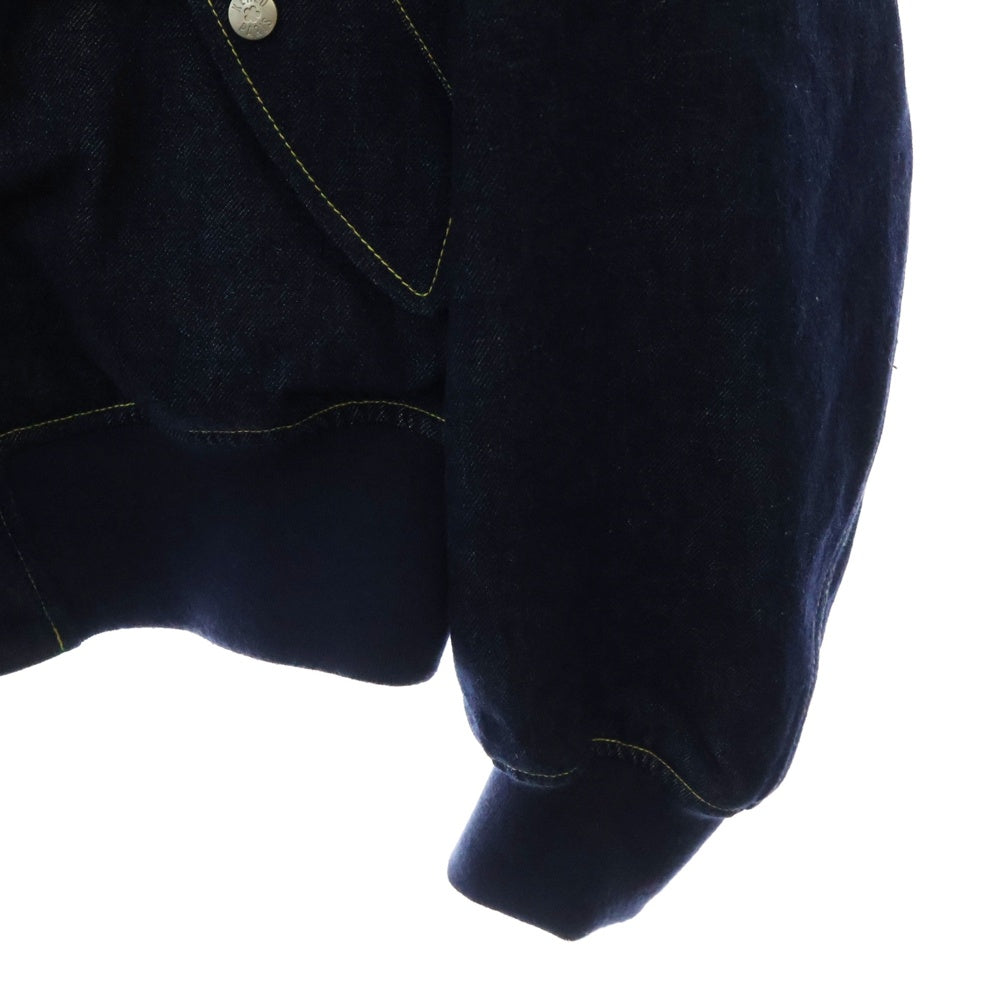 KENZO(ケンゾー) RINSE DENIM BOMBER デニムボンバージャケット ブルゾン アウター スタッズロゴ ネイビー FD65DB1016A1