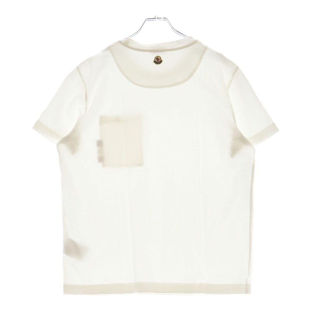 MONCLER(モンクレール) 19AW MAGLIA T-SHIRT マリア フロントポケット 半袖Tシャツ カットソー ホワイト E20918049000 8390T