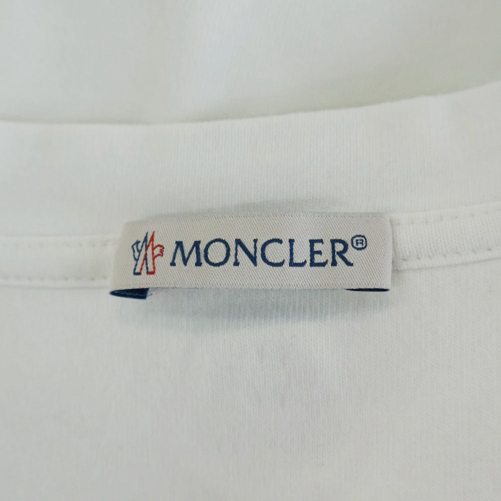 MONCLER(モンクレール) 19AW MAGLIA T-SHIRT マリア フロントポケット 半袖Tシャツ カットソー ホワイト E20918049000 8390T