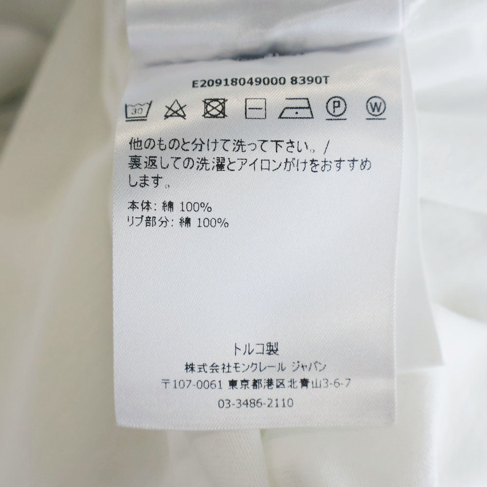 MONCLER(モンクレール) 19AW MAGLIA T-SHIRT マリア フロントポケット 半袖Tシャツ カットソー ホワイト E20918049000 8390T
