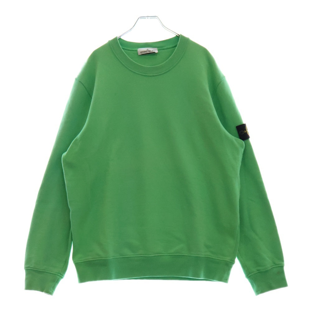 STONE ISLAND(ストーンアイランド) 22AW Brushed Cotton Crew Neck Sweat ロゴワッペン ブラッシュ コットン クルーネック スウェットトレーナー グリーン 771563020 V0052
