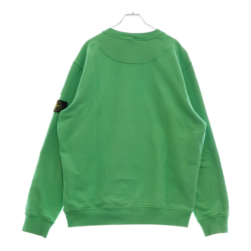 STONE ISLAND(ストーンアイランド) 22AW Brushed Cotton Crew Neck Sweat ロゴワッペン ブラッシュ コットン クルーネック スウェットトレーナー グリーン 771563020 V0052