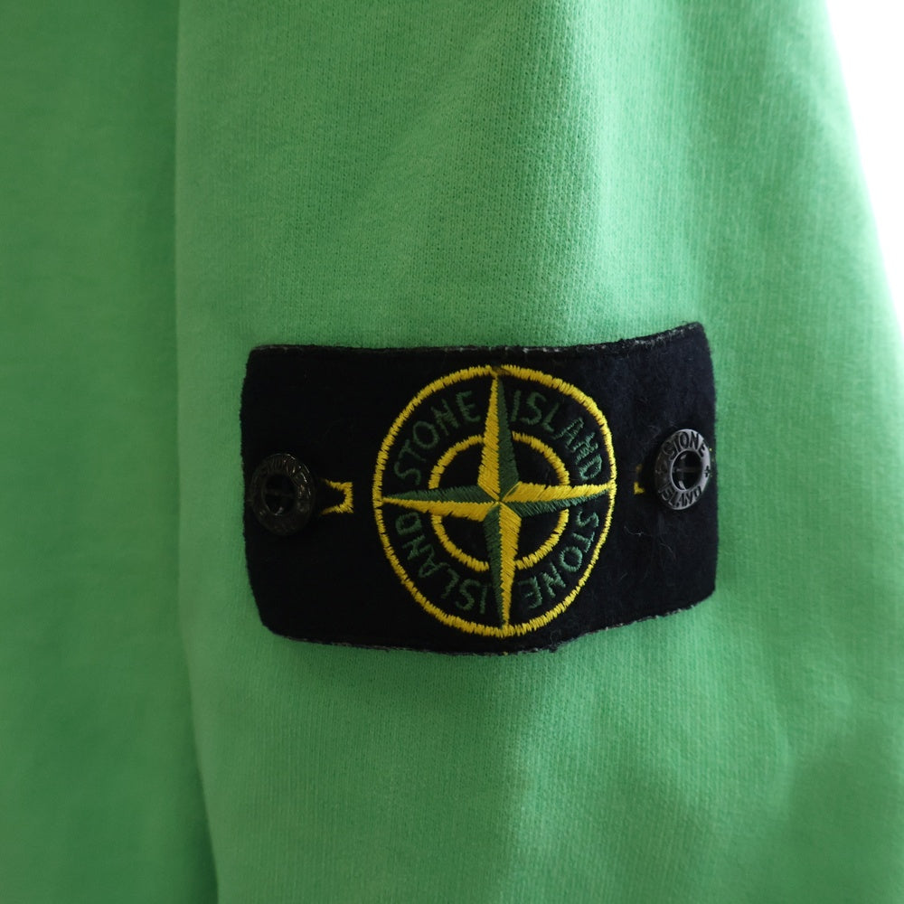 STONE ISLAND(ストーンアイランド) 22AW Brushed Cotton Crew Neck Sweat ロゴワッペン ブラッシュ コットン クルーネック スウェットトレーナー グリーン 771563020 V0052