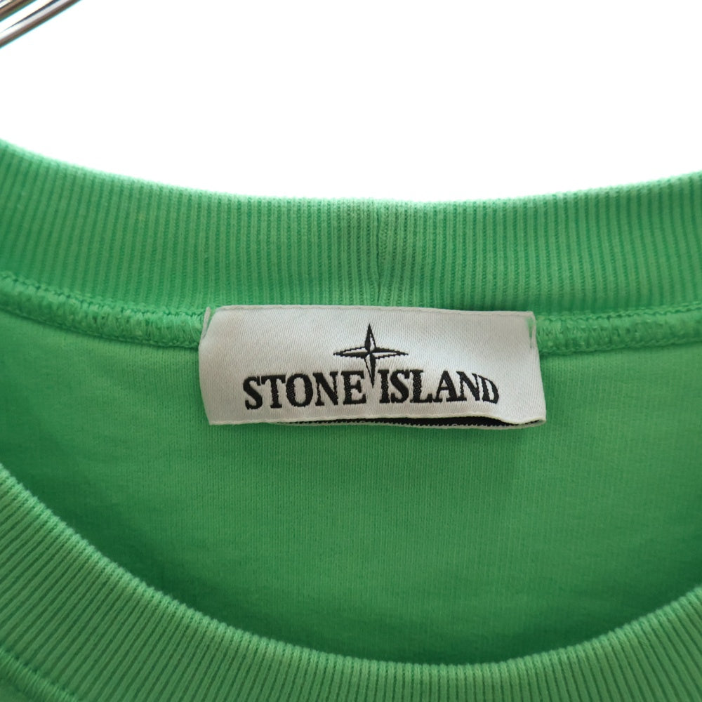 STONE ISLAND(ストーンアイランド) 22AW Brushed Cotton Crew Neck Sweat ロゴワッペン ブラッシュ コットン クルーネック スウェットトレーナー グリーン 771563020 V0052