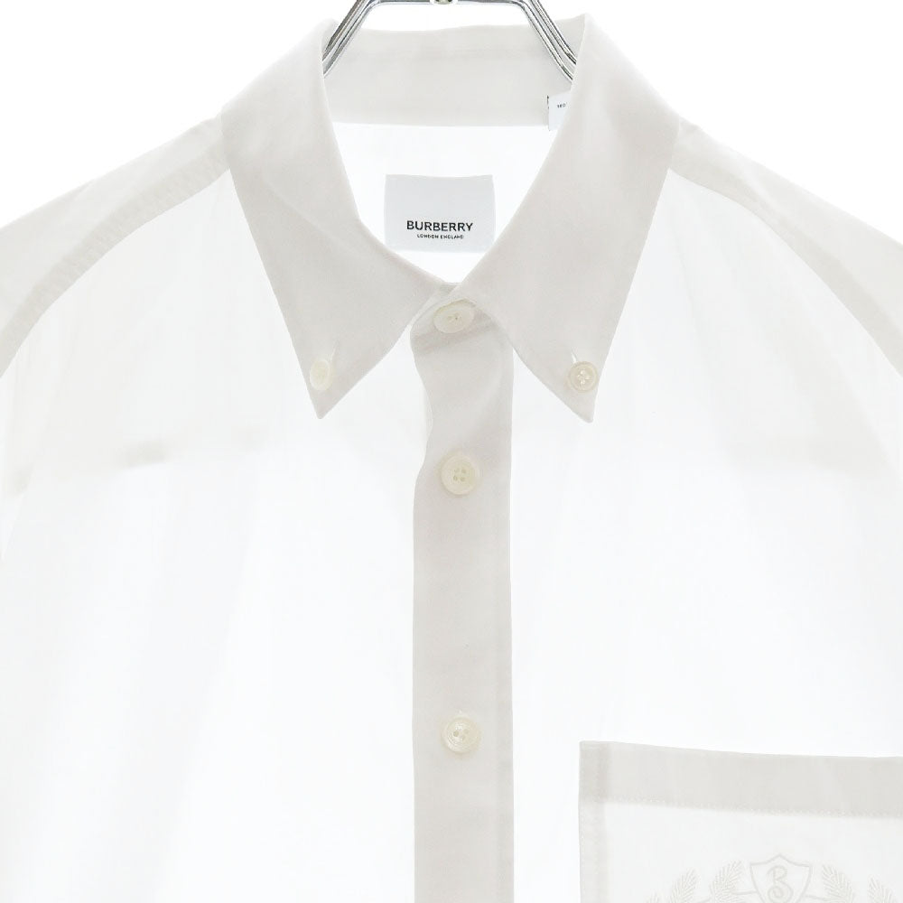 BURBERRY(バーバリー) Chapling Shirt ポケットロゴ刺繍 ボタンダウン 長袖シャツ ホワイト 8064874