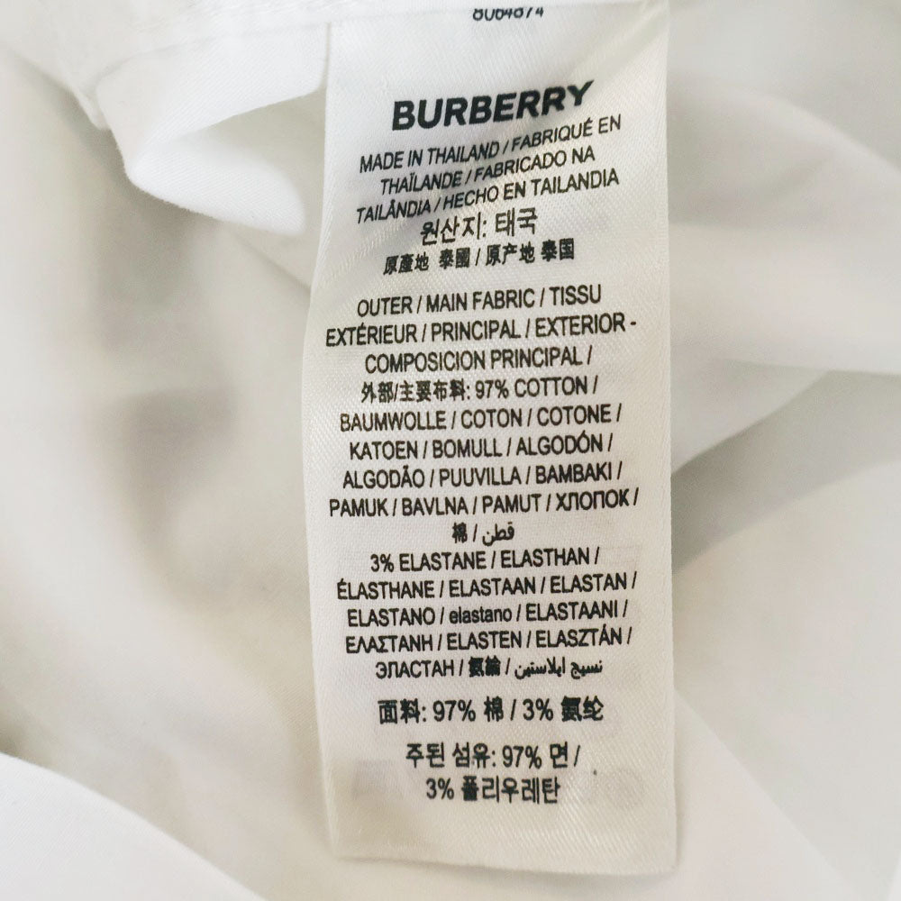 BURBERRY(バーバリー) Chapling Shirt ポケットロゴ刺繍 ボタンダウン 長袖シャツ ホワイト 8064874