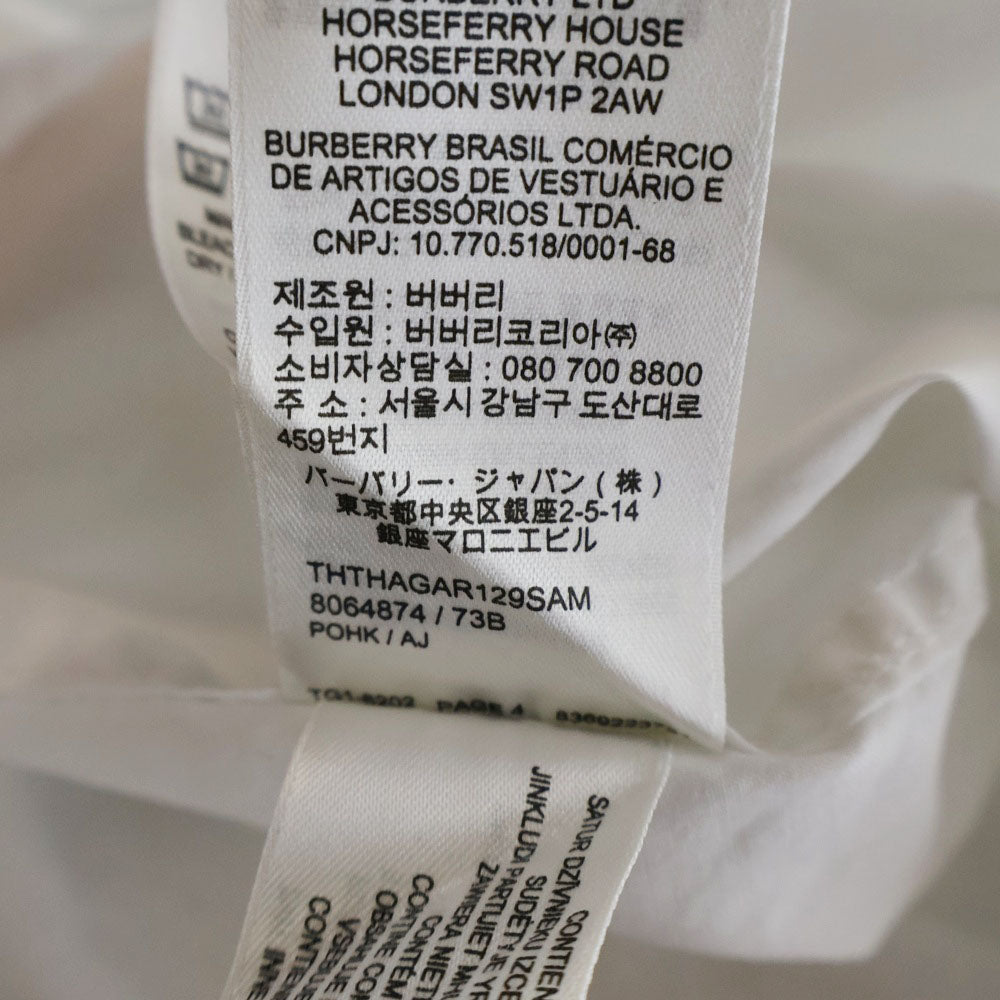 BURBERRY(バーバリー) Chapling Shirt ポケットロゴ刺繍 ボタンダウン 長袖シャツ ホワイト 8064874
