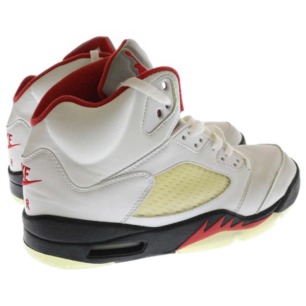 NIKE(ナイキ) 【観賞用】2000年製 AIR JORDAN 5 RETRO FIRE RED エアジョーダン5 レトロ ファイヤーレッド ハイカットスニーカー ホワイト/レッド US9.5/27.5cm 136027-101