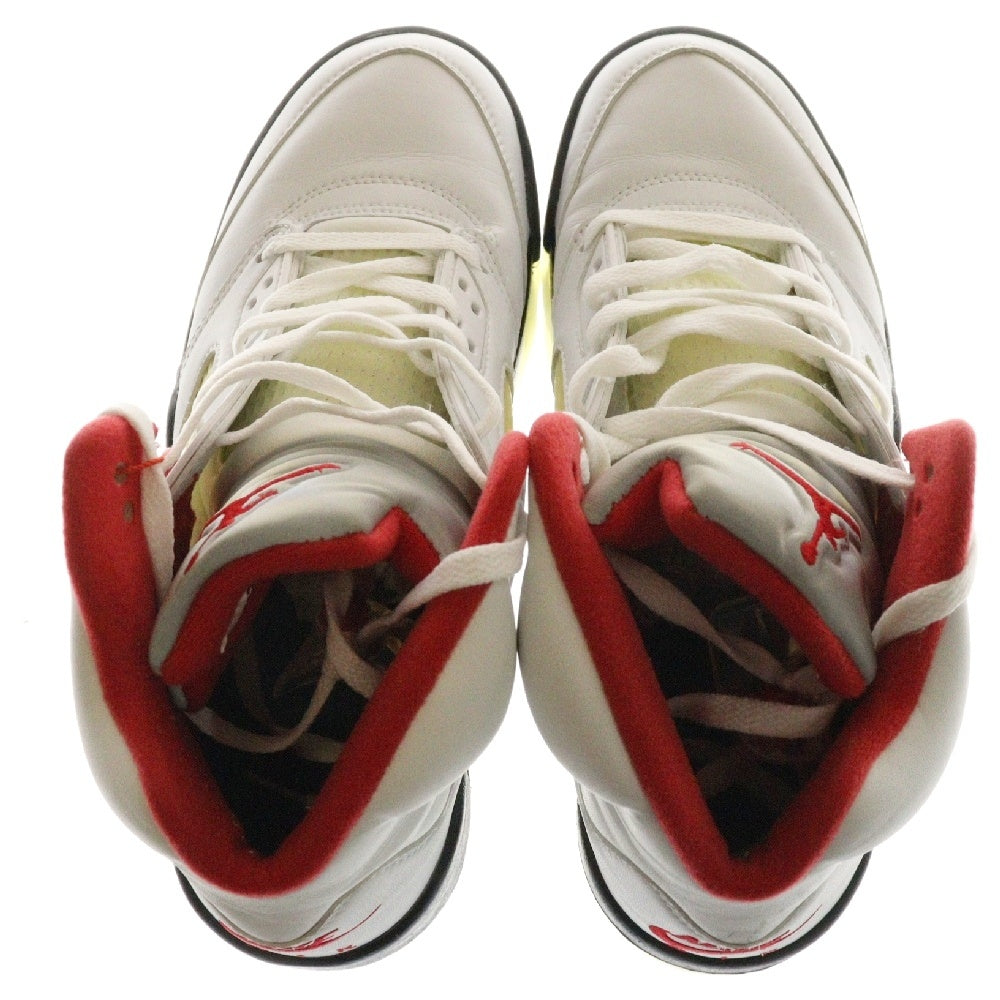 NIKE(ナイキ) 【観賞用】2000年製 AIR JORDAN 5 RETRO FIRE RED エアジョーダン5 レトロ ファイヤーレッド ハイカットスニーカー ホワイト/レッド US9.5/27.5cm 136027-101