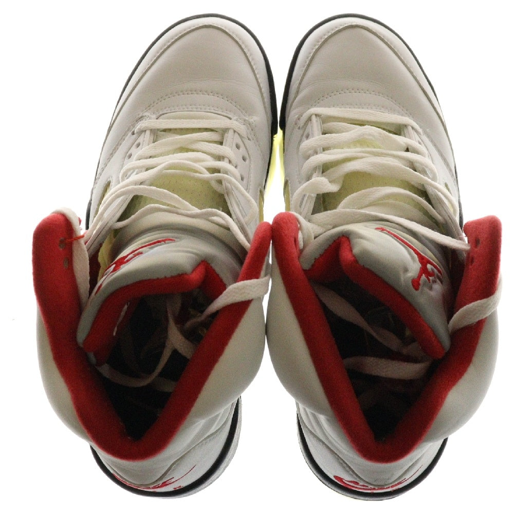 NIKE(ナイキ) 【観賞用】2000年製 AIR JORDAN 5 RETRO FIRE RED エアジョーダン5 レトロ ファイヤーレッド ハイカットスニーカー ホワイト/レッド US9.5/27.5cm 136027-101