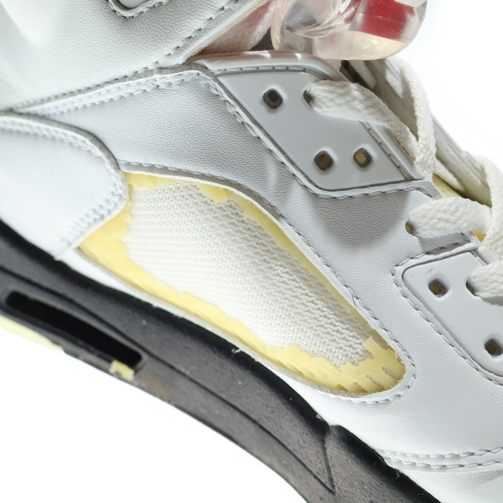 NIKE(ナイキ) 【観賞用】2000年製 AIR JORDAN 5 RETRO FIRE RED エアジョーダン5 レトロ ファイヤーレッド ハイカットスニーカー ホワイト/レッド US9.5/27.5cm 136027-101