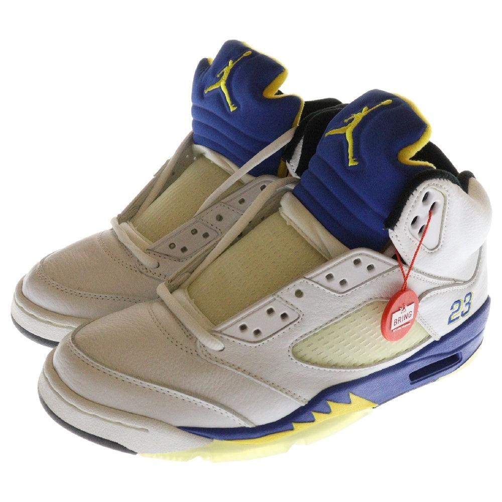NIKE(ナイキ) 【観賞用】2000年製 AIR JORDAN 5 RETRO+ LANEY エアジョーダン5 レトロプラス レイニー ハイカットスニーカー ホワイト/ブルー US9/27cm 136045-141