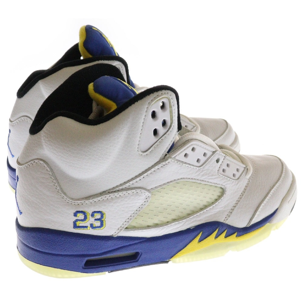 NIKE(ナイキ) 【観賞用】2000年製 AIR JORDAN 5 RETRO+ LANEY エアジョーダン5 レトロプラス レイニー ハイカットスニーカー ホワイト/ブルー US9/27cm 136045-141
