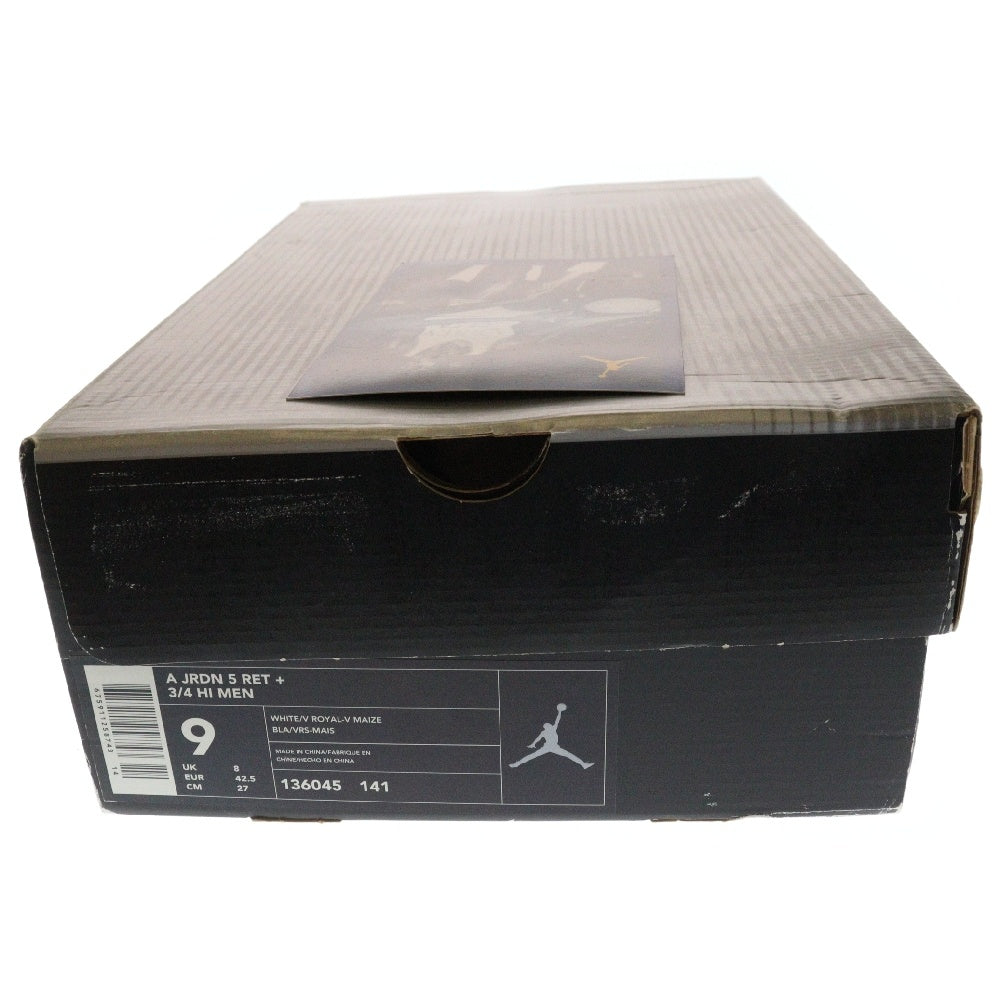 NIKE(ナイキ) 【観賞用】2000年製 AIR JORDAN 5 RETRO+ LANEY エアジョーダン5 レトロプラス レイニー ハイカットスニーカー ホワイト/ブルー US9/27cm 136045-141
