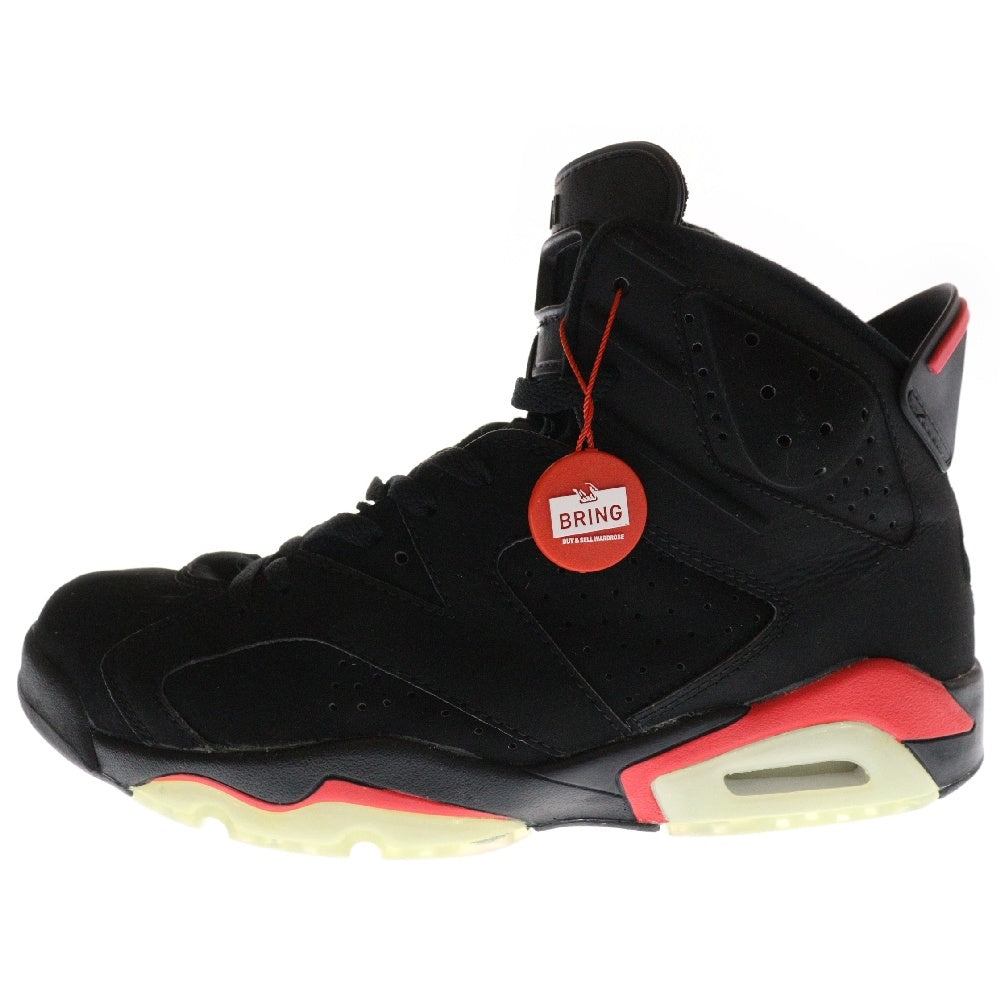 NIKE(ナイキ) 【観賞用】2000年製 AIR JORDAN 6 RETRO+ INFRARED BLACK エアジョーダン6 レトロプラス ハイカットスニーカー ブラック/レッド US9.5/27.5cm 136038-061