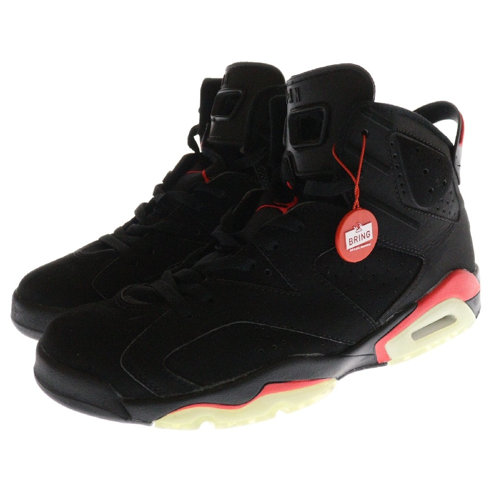 NIKE(ナイキ) 【観賞用】2000年製 AIR JORDAN 6 RETRO+ INFRARED BLACK エアジョーダン6 レトロプラス ハイカットスニーカー ブラック/レッド US9.5/27.5cm 136038-061