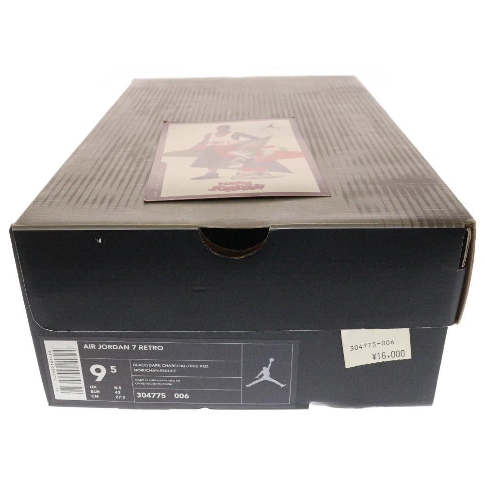 NIKE(ナイキ) 【観賞用】2002年製 AIR JORDAN 7 RETRO RAPTORS エアジョーダン7 レトロ ラプターズ ハイカットスニーカー ブラック/レッド US9.5/27.5cm 304775-006