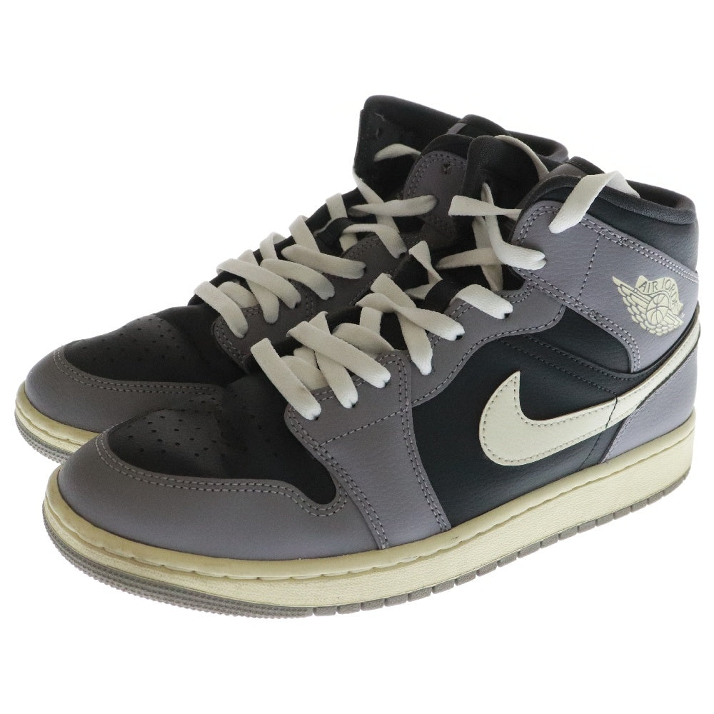 NIKE(ナイキ) Women's Air Jordan 1 Mid Cement Grey ウィメンズ エアジョーダン1 ミッド セメントグレー ミッドカットスニーカー US10.5/27.5cm ブラック/グレー BQ6472-022