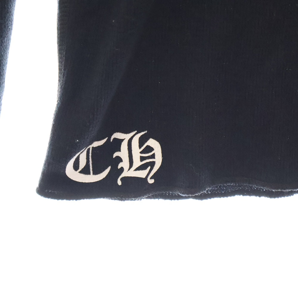 CHROME HEARTS(クロムハーツ) DBL CH CRS Thermal L/S Tee ダブルCHクロス バックプリント サーマル クルーネック 長袖Tシャツ ブラック