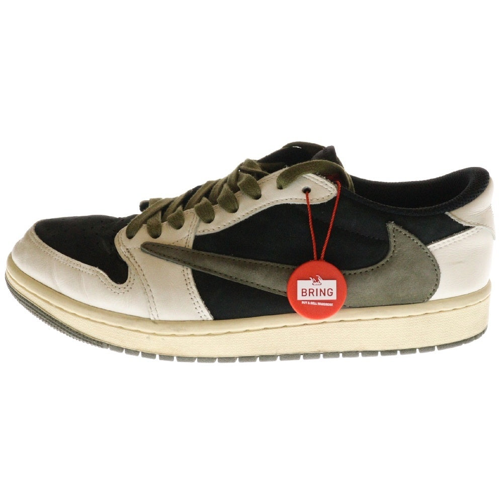 NIKE(ナイキ) ×Travis Scott WMNS AIR JORDAN 1 LOW OG Medium Olive トラヴィススコット ウィメンズ エアジョーダン1 ミディアムオリーブ ローカットスニーカー US11/28cm DZ4137-106