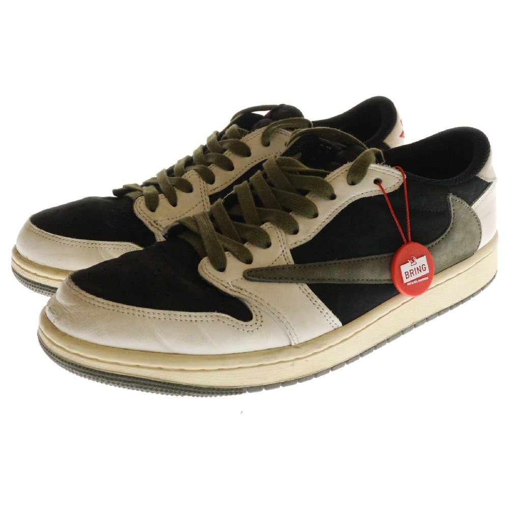 NIKE(ナイキ) ×Travis Scott WMNS AIR JORDAN 1 LOW OG Medium Olive トラヴィススコット ウィメンズ エアジョーダン1 ミディアムオリーブ ローカットスニーカー US11/28cm DZ4137-106