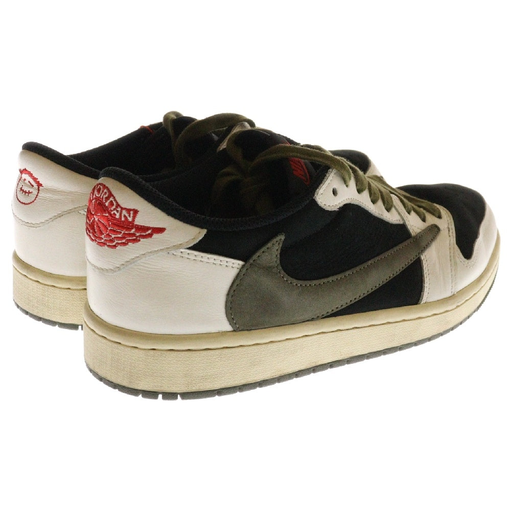 NIKE(ナイキ) ×Travis Scott WMNS AIR JORDAN 1 LOW OG Medium Olive トラヴィススコット ウィメンズ エアジョーダン1 ミディアムオリーブ ローカットスニーカー US11/28cm DZ4137-106