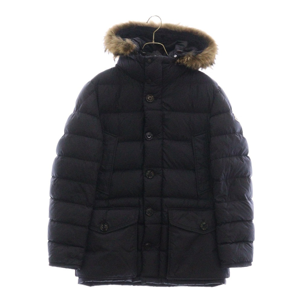 MONCLER(モンクレール) 18AW CLUNY GIBBOTTO クルーニー ファー付き ダウンジャケット フーディー ネイビー D20914138025 68352