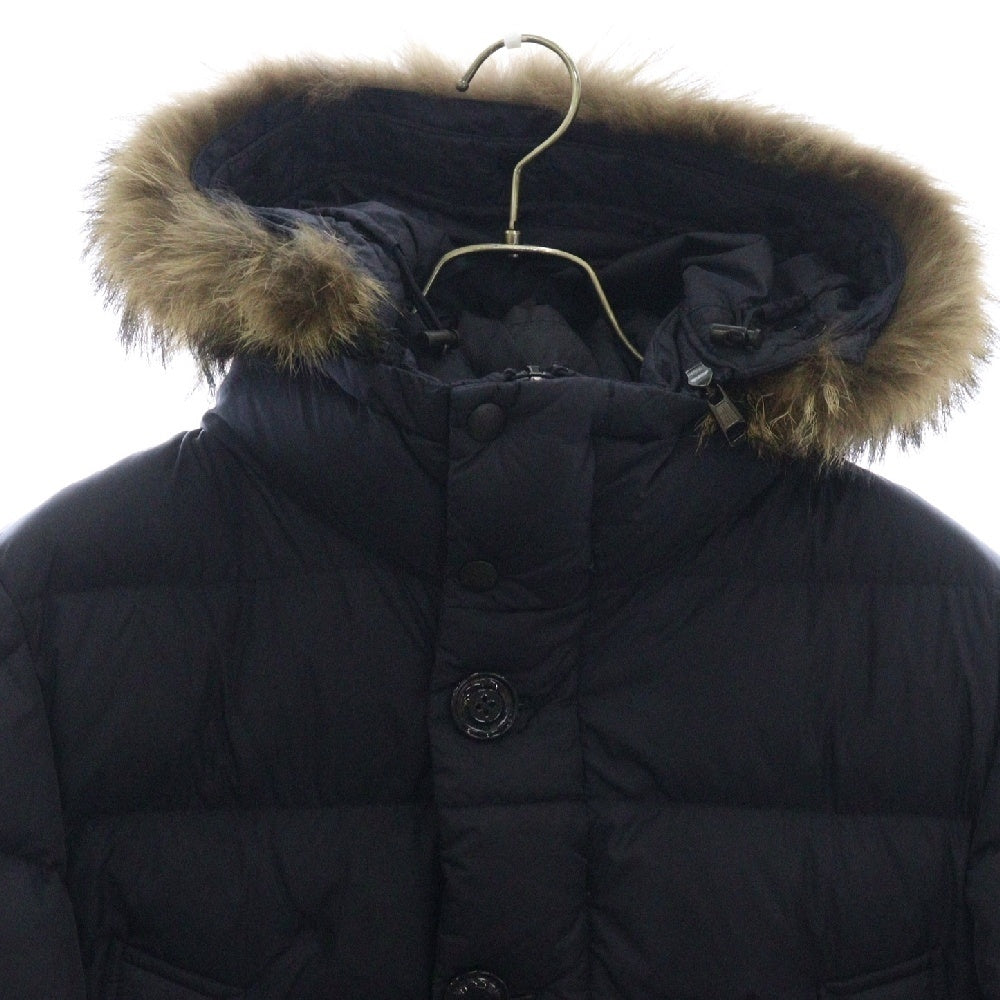 MONCLER(モンクレール) 18AW CLUNY GIBBOTTO クルーニー ファー付き ダウンジャケット フーディー ネイビー D20914138025 68352