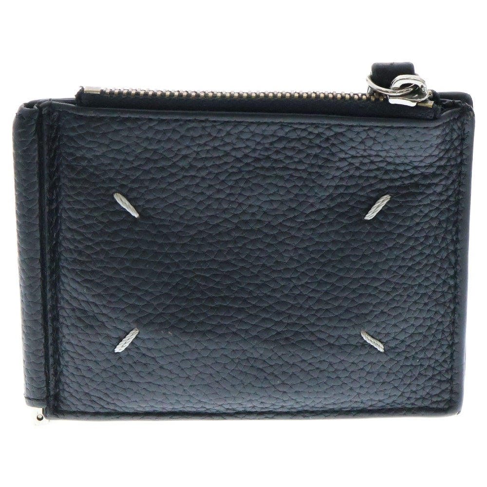 Maison Margiela(メゾンマルジェラ) マネークリップ レザー 二つ折り財布 コンパクトウォレット ブラック S35UI0447