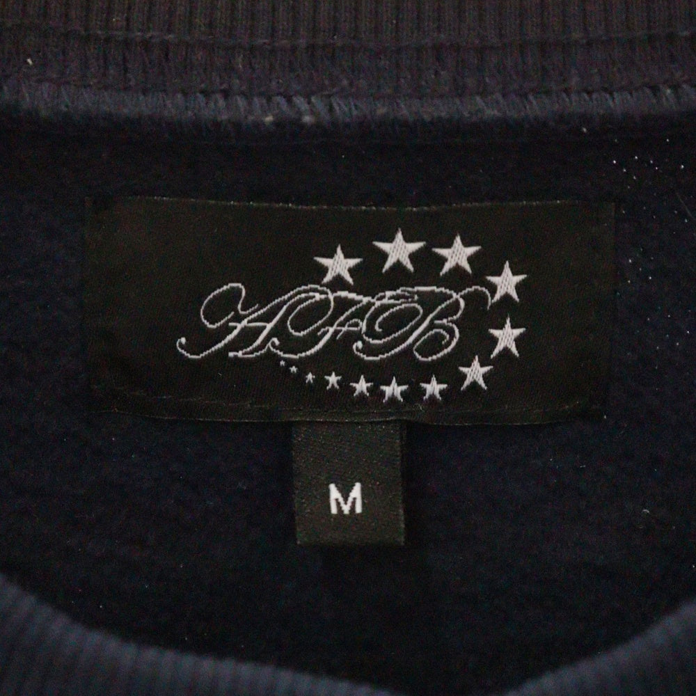 AFB(エーエフビー) SPORT SWEAT SHIRTS フロントプリント クルーネック スウェットトレーナー ネイビー