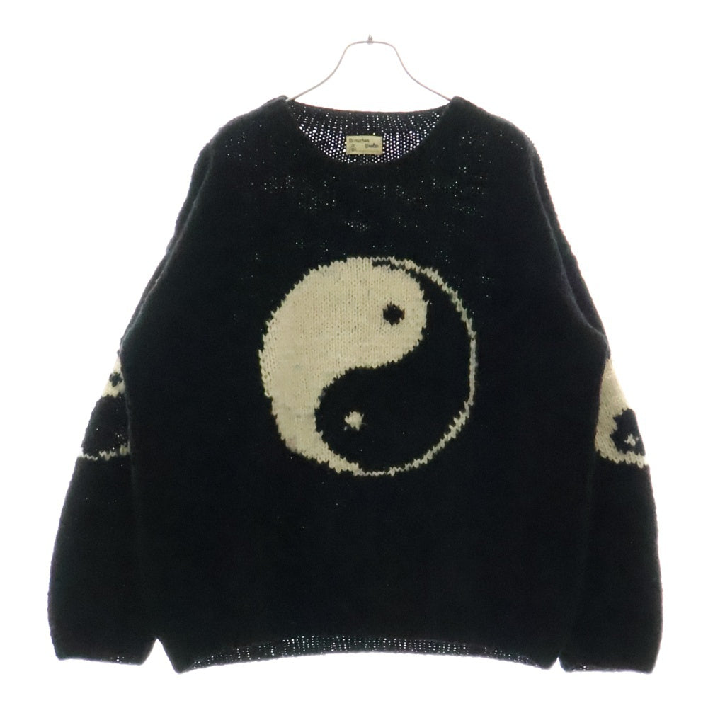 mcmachan woolen(マクマーンウーレン) YIN&YANG CREW NECA KNIT インヤン クルーネック ニットセーター ブラック