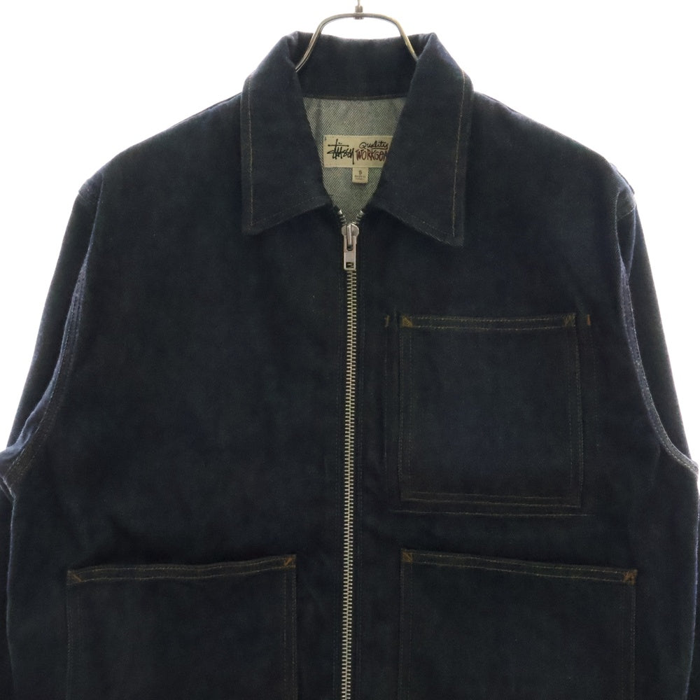 STUSSY(ステューシー) Denim Zip Work Jacket ジップアップ デニム ワークジャケット インディゴブラック 115682