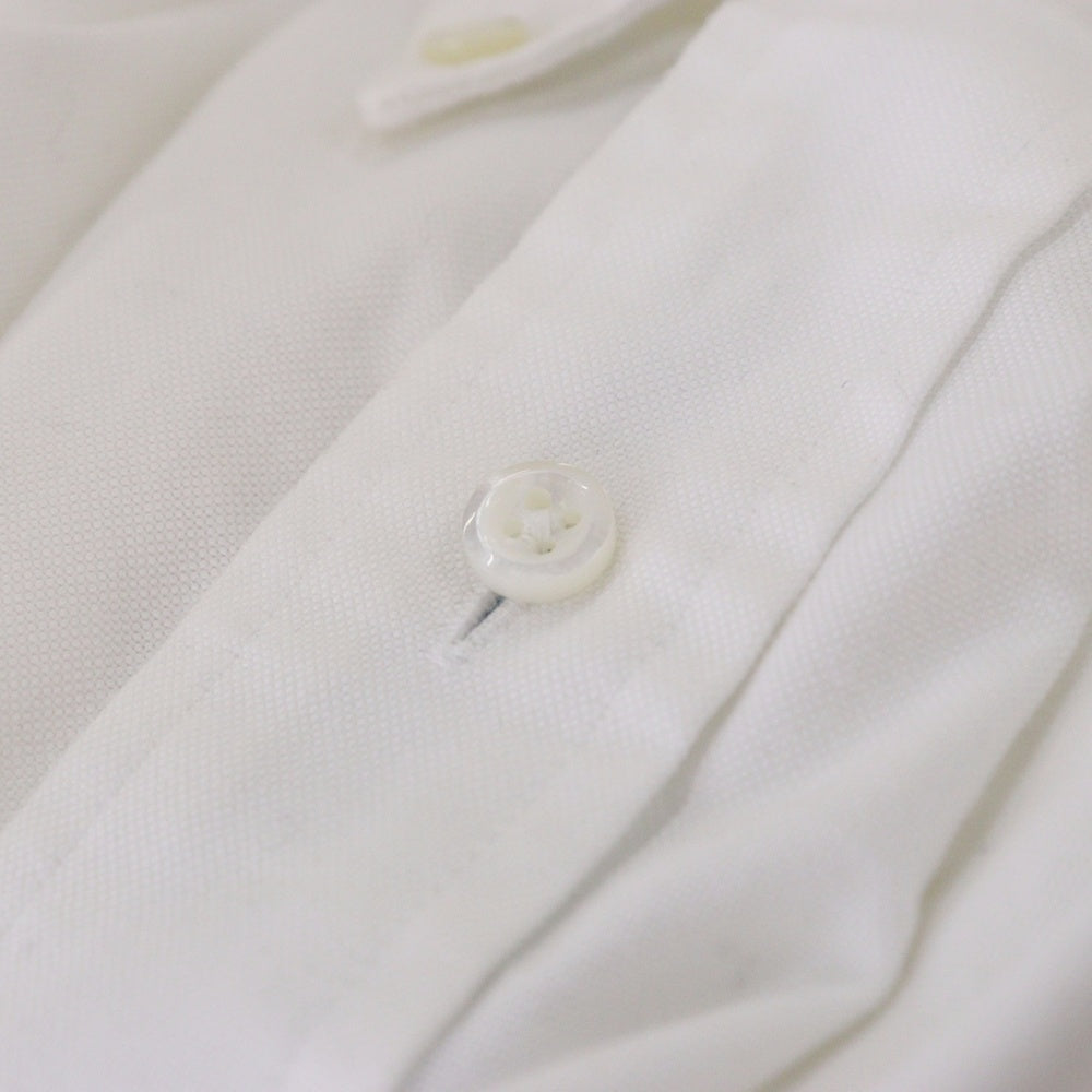THOM BROWNE(トムブラウン) 星条旗 パッチワーク オックスフォード ボタンダウン 長袖シャツ ホワイト 01111A4091