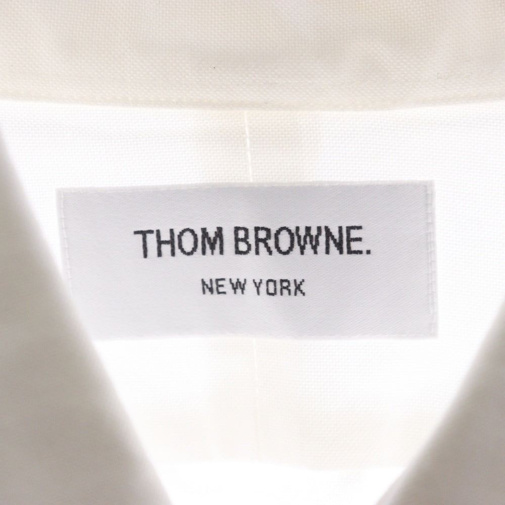 THOM BROWNE(トムブラウン) 星条旗 パッチワーク オックスフォード ボタンダウン 長袖シャツ ホワイト 01111A4091
