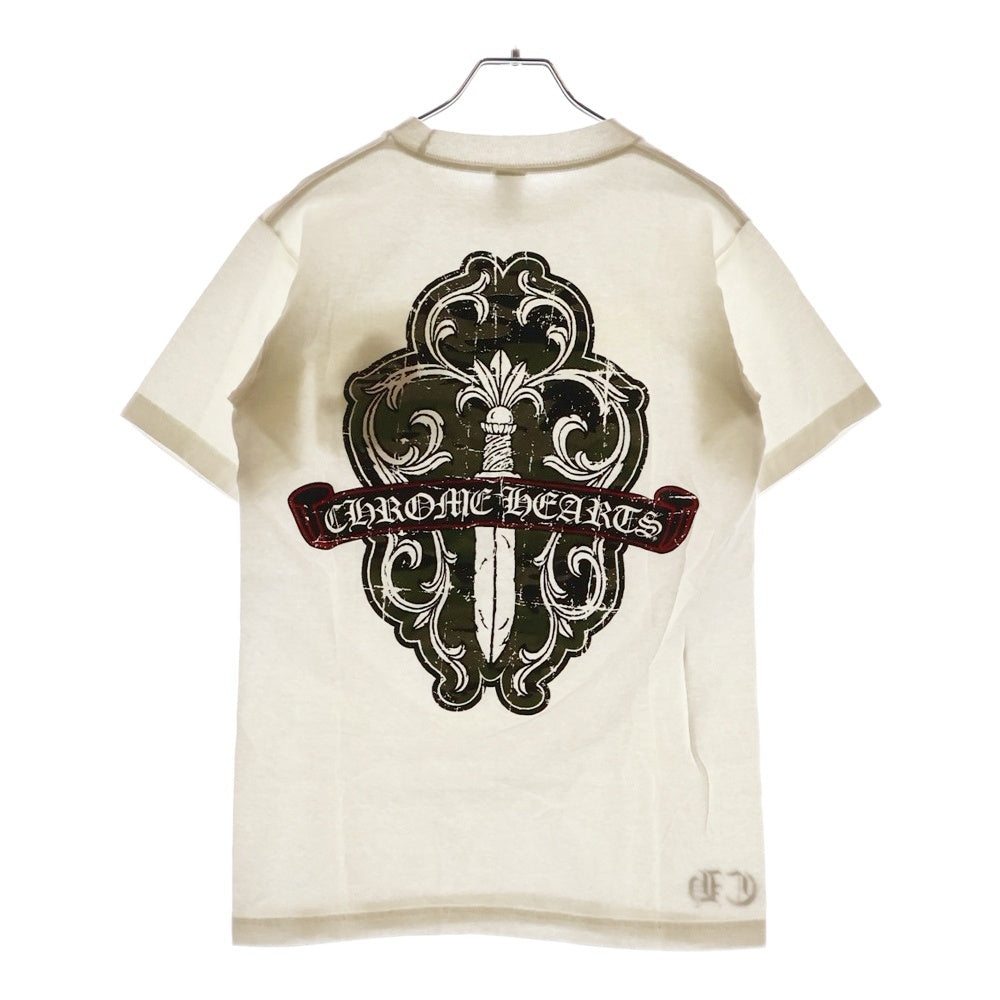 CHROME HEARTS(クロムハーツ) Back Camo Dagger Tee オールドモデル ダガーロゴプリント 半袖Tシャツ カットソー ホワイト