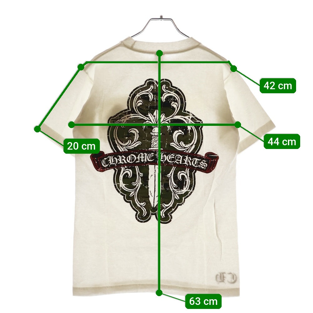 CHROME HEARTS(クロムハーツ) Back Camo Dagger Tee オールドモデル ダガーロゴプリント 半袖Tシャツ カットソー ホワイト