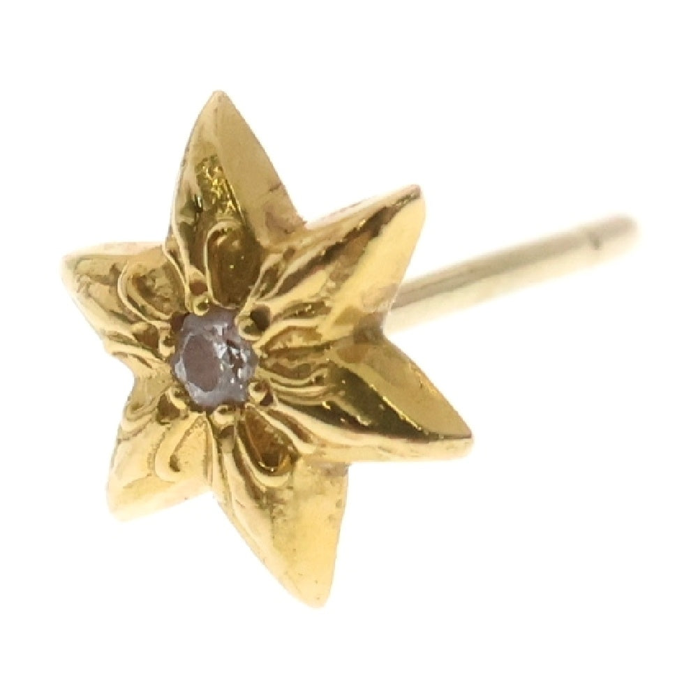 CHROME HEARTS(クロムハーツ) 22K CO STAR DIA スタースタッド 1ダイア ピアス ゴールド