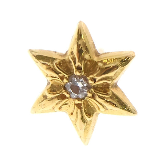CHROME HEARTS(クロムハーツ) 22K CO STAR DIA スタースタッド 1ダイア ピアス ゴールド