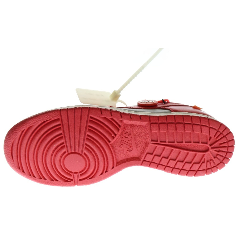 NIKE(ナイキ) ×OFF-WHITE DUNK LOW LTHR オフホワイト ダンク ローカットスニーカー レッド/グレー US10/28.0cm CT0856-600